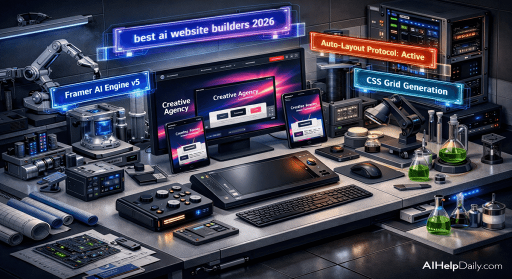 best ai website builders: Comparing responsive grid layout generation and interface frameworks.