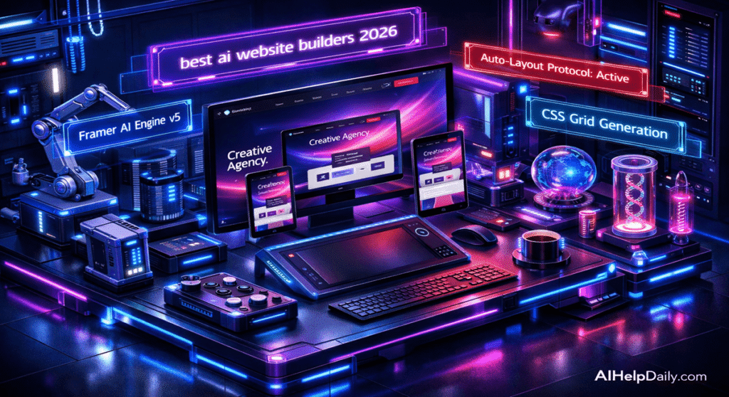 best ai website builders: Comparing responsive grid layout generation and interface frameworks.