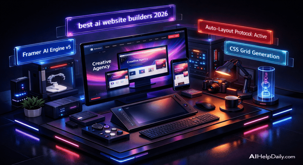 best ai website builders: Comparing responsive grid layout generation and interface frameworks.