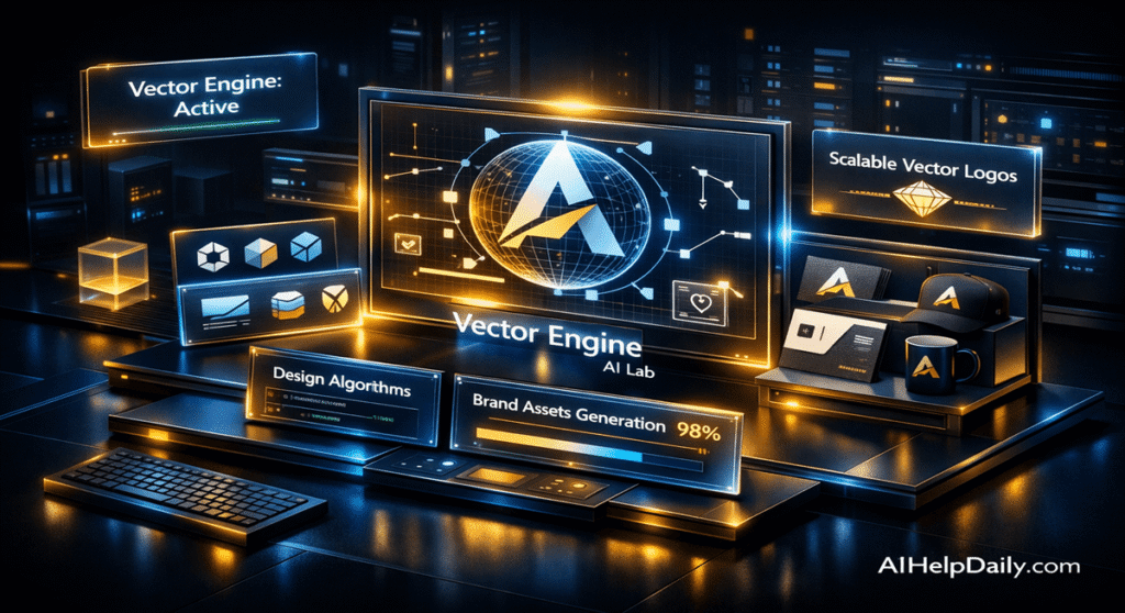 Advanced AI dashboard design for corporate branding analytics and automated logo presentation.