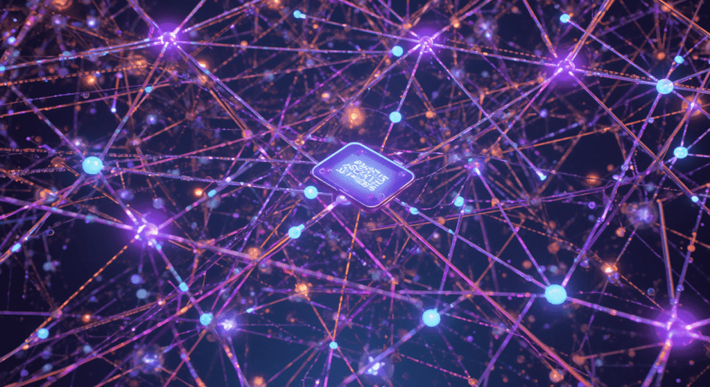 Interconnected neon neural pathways symbolizing the continuous flow of autonomous AI decision‑making.