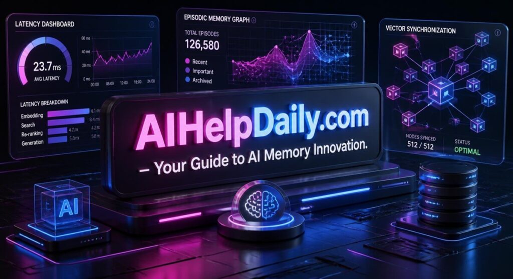 ai memory tools: A modern AI engineering workstation displaying persistent agent memory graphs, episodic retrieval layers, and vector state synchronization.